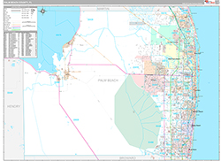 Palm Beach County, FL Wall Map Premium Style 2026